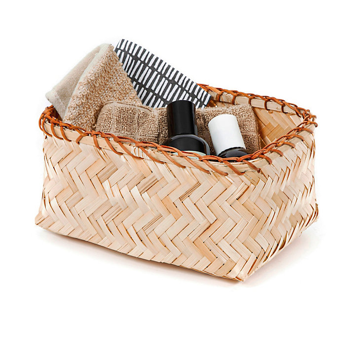 Panier de rangement taille L Hallong Compactor L. 23 cm bambou