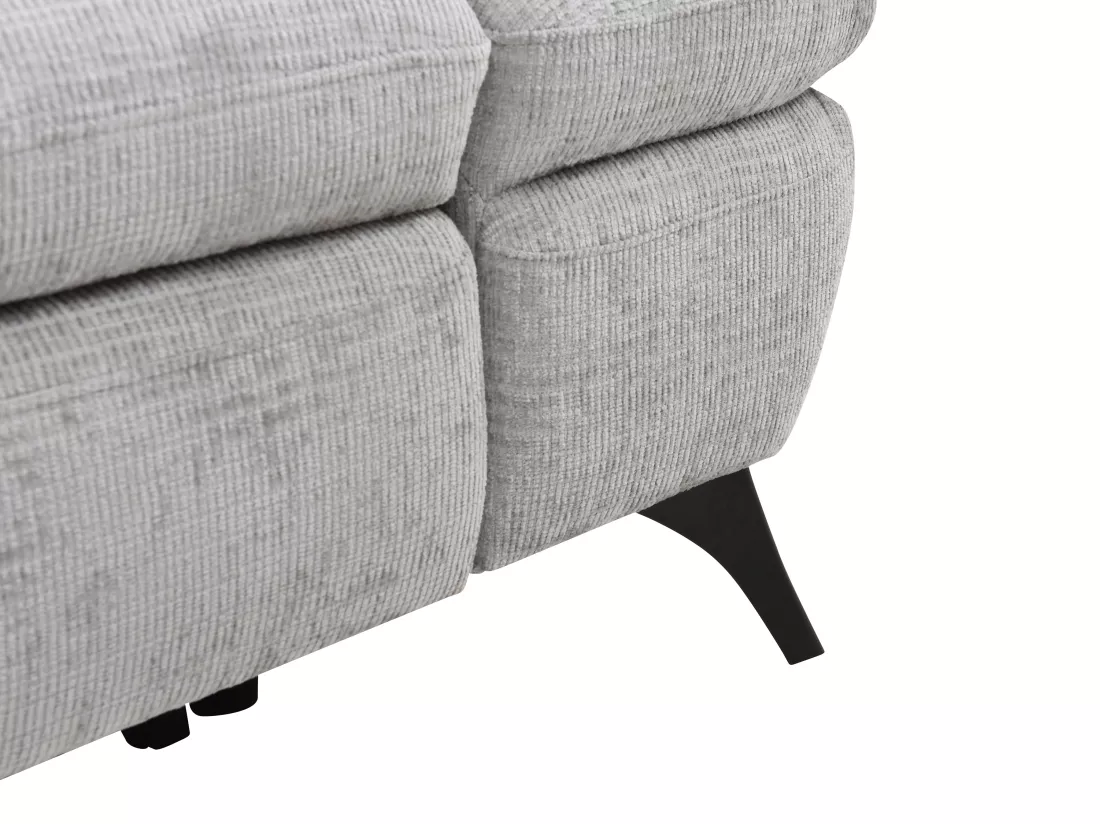 Canapé d'angle gauche convertible en tissu texturé avec coffre de rangement gris MORAVA