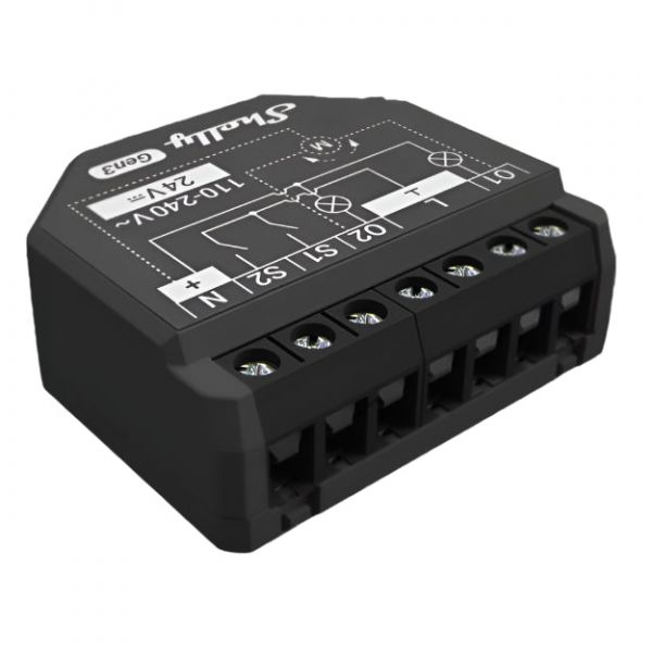 Shelly Módulo Interruptor Duplo 2PM Gen3 Wi-Fi para Estores com Medição de Energia