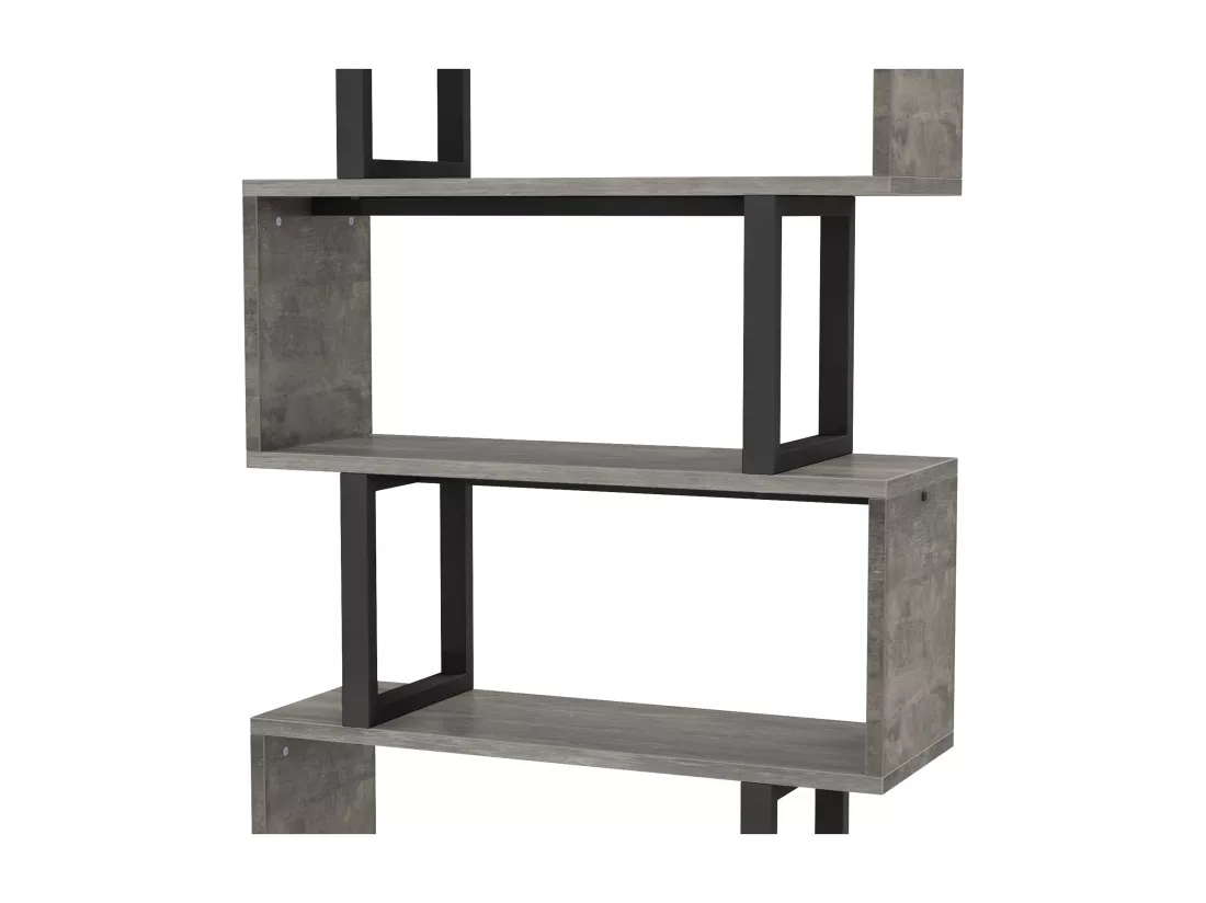 YITAHOME Bibliothèque à 5 Niveaux, Étagères pour Chambre à Coucher, Salon et Bureau, Bibliothèque en forme de S, Gris