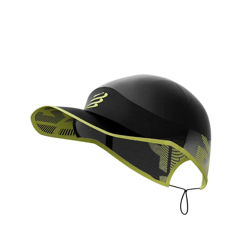 Compressport Pro Racing Cap Zwart/Wit/Geel