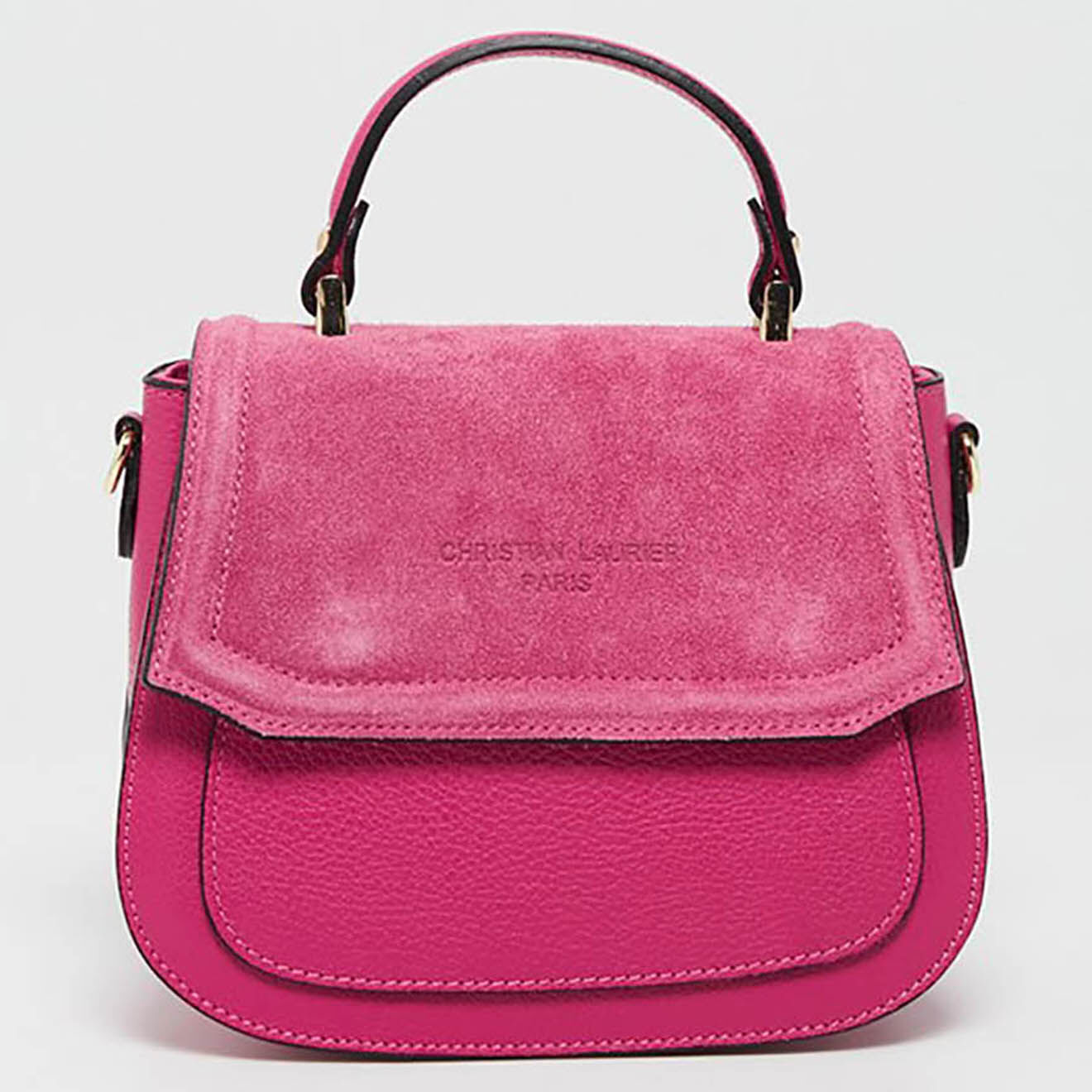 Christian Laurier Sac bandoulière en Cuir Lali fushia - 23x20x11 cm