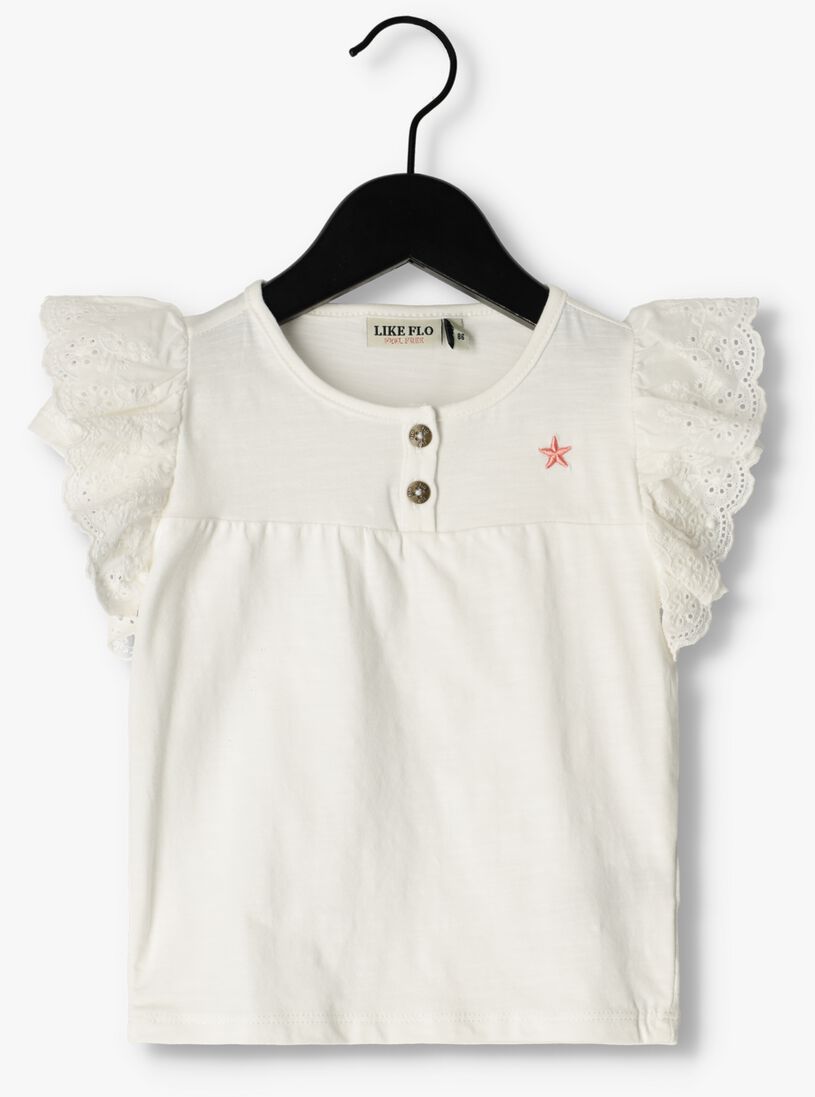 LIKE FLO witte like flo t-shirt jersey ruffle tee