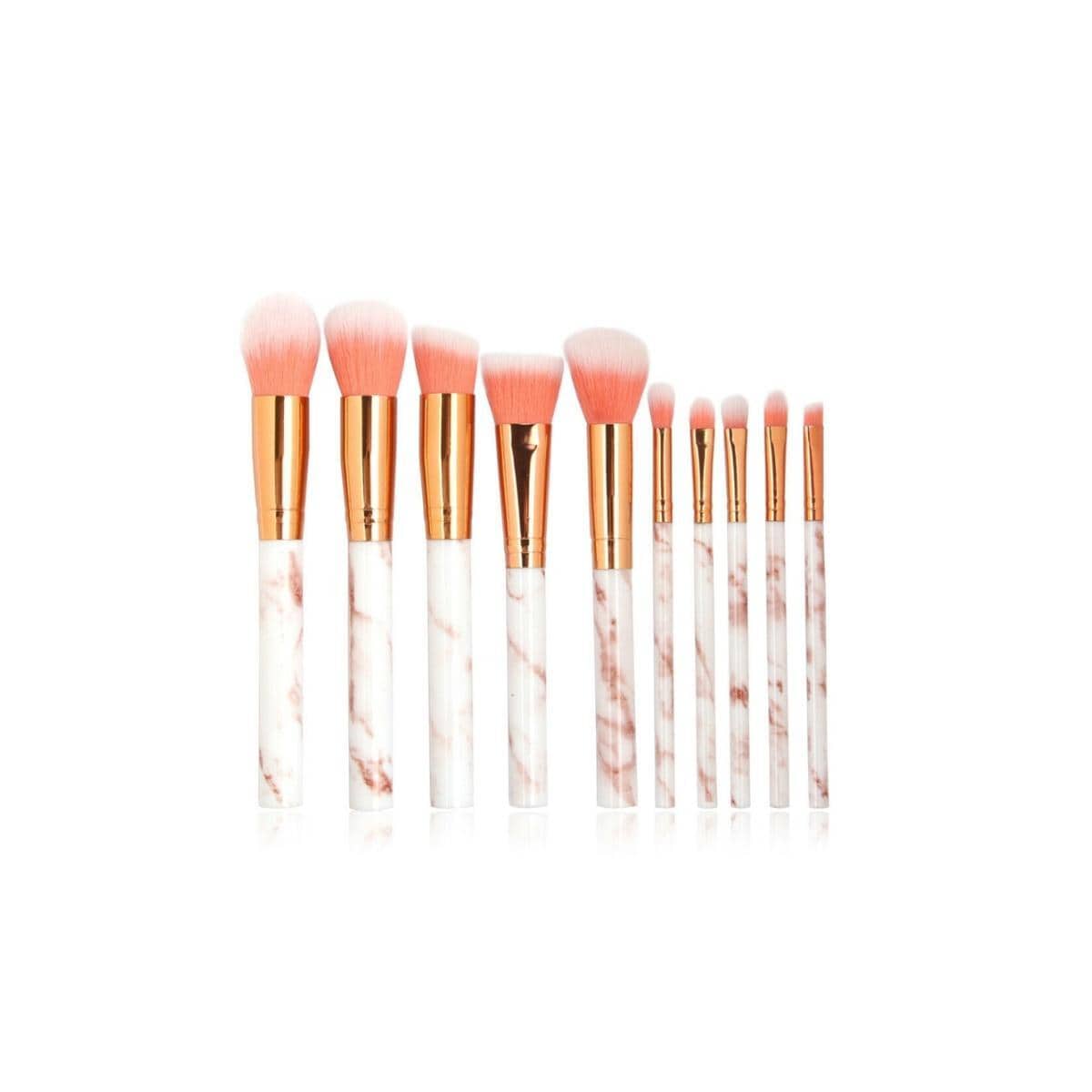 10-Pack profesjonelle & skånsomme sminkekoster - fin design i marmor & roségull