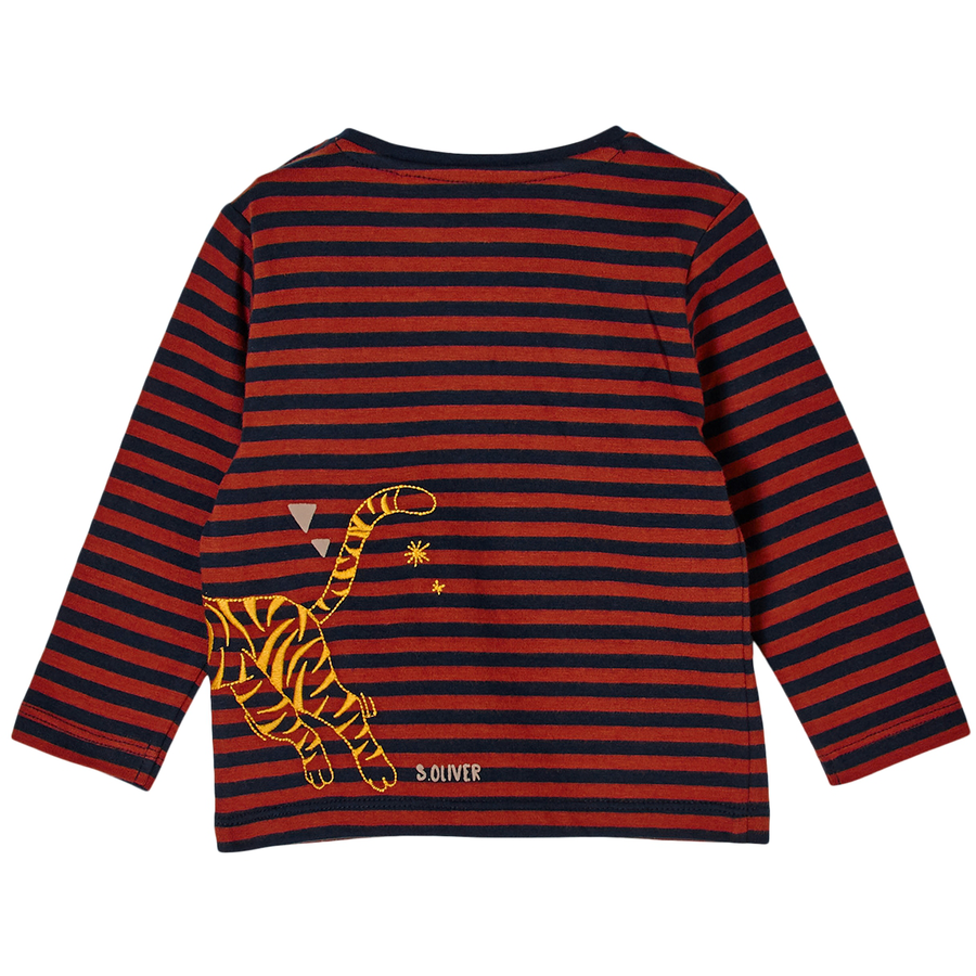 s.Oliver Langarmshirt dark orange stripe