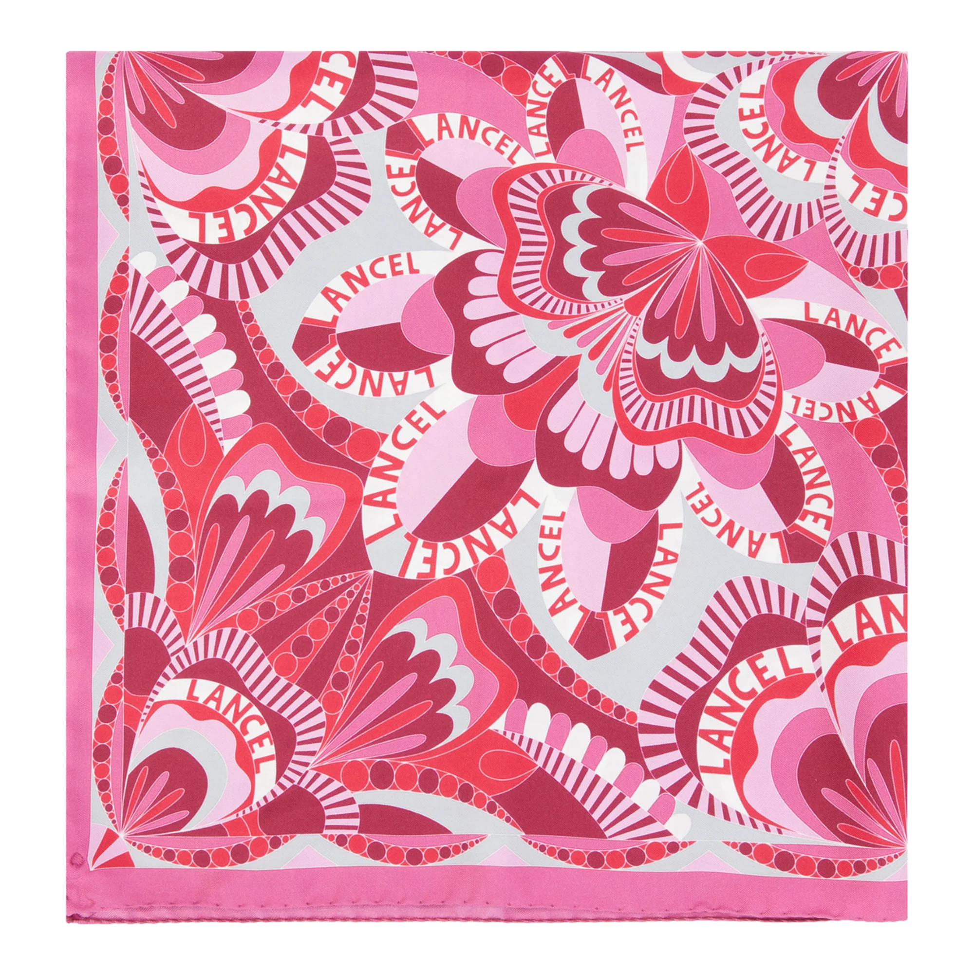 Carré 90 Motif Floral-Multico Cerise
