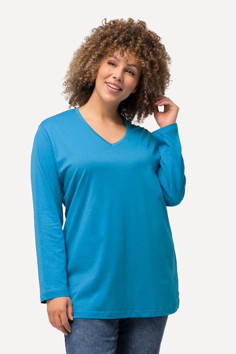 Shirt, V-Ausschnitt, Relaxed, Langarm
