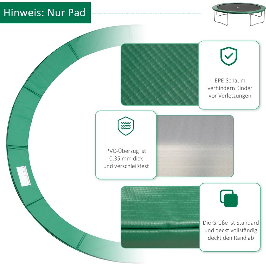 Outsunny Randabdeckung für Trampoline grün