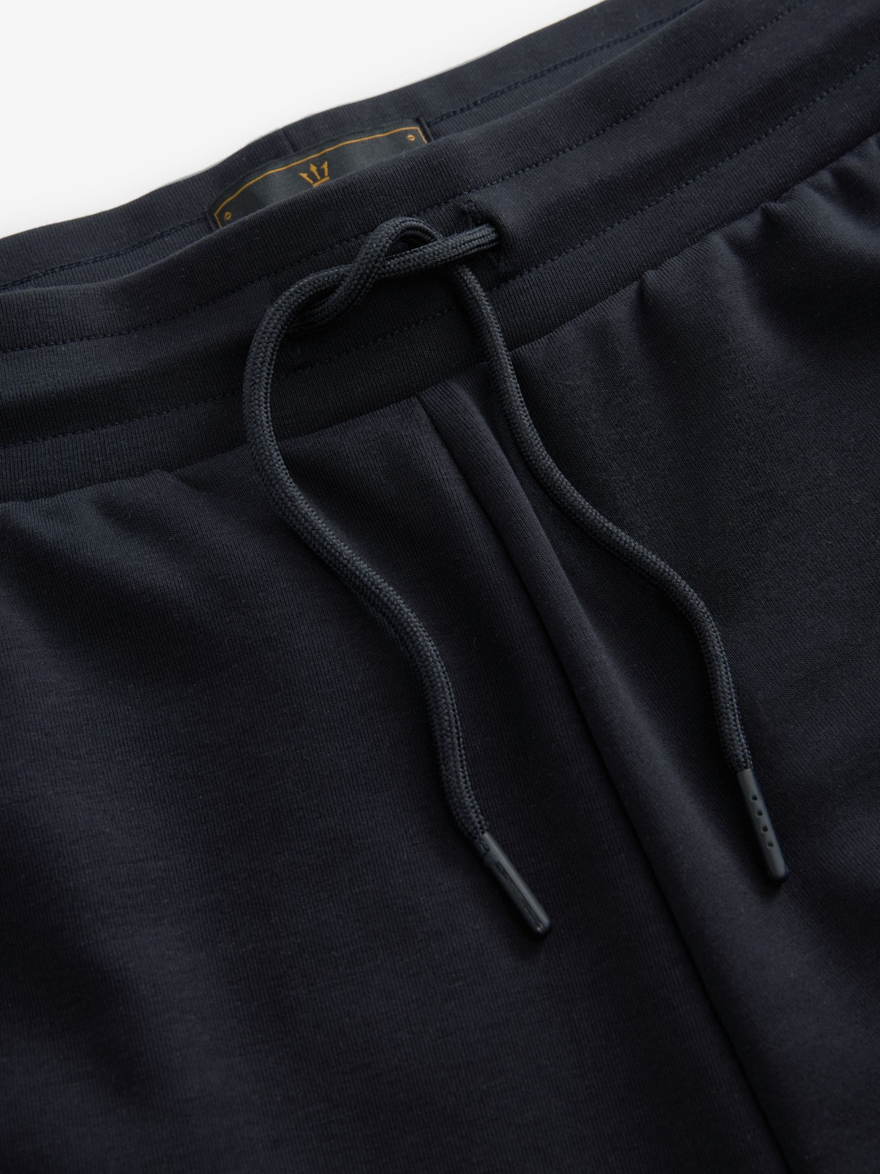 Donkerblauw - Jersey shorts met ritszakje