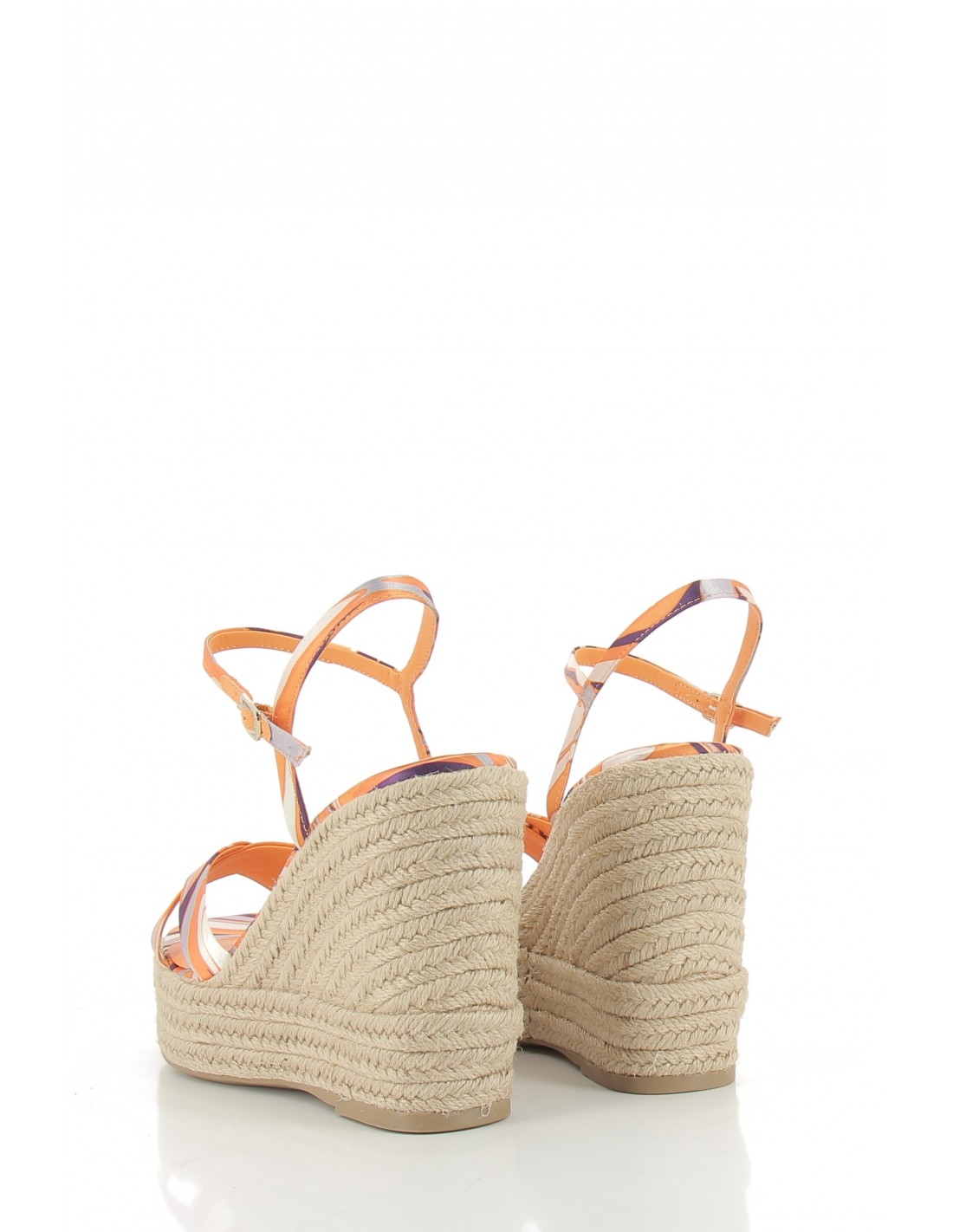 tamaris Sandales compensées femme 28063-30 608 orange à motifs/corde