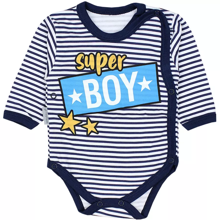 TupTam Baby Langarm Wickelbody im 5er Set weißgrau