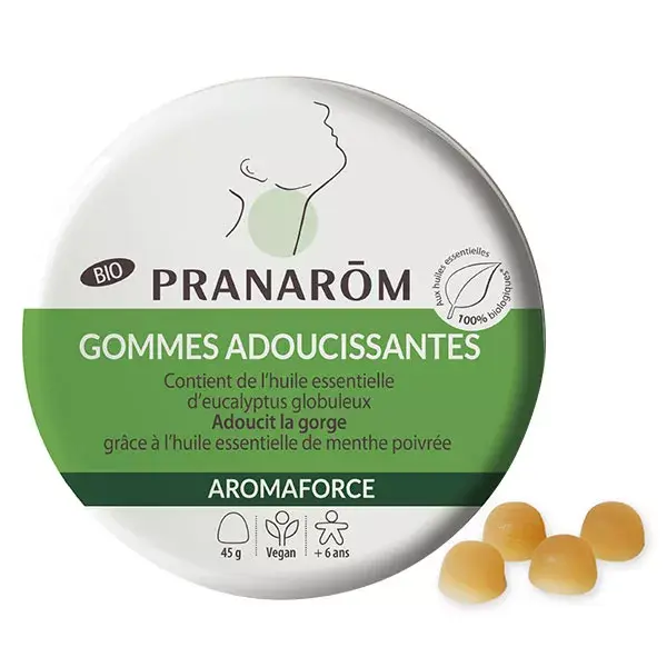 Pranarom Aromaforce Gomas Calmantes para a Garganta com Eucalipto Orgânico 45g