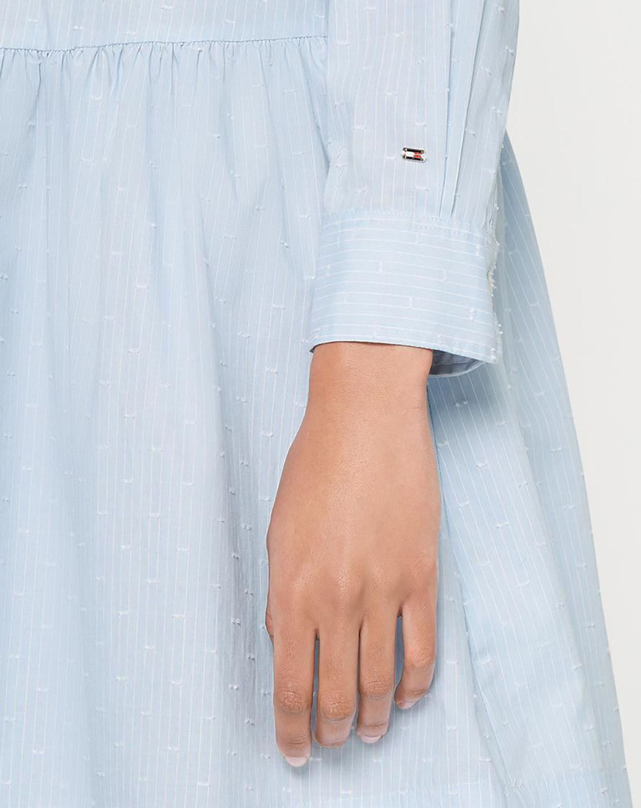 Tommy Hilfiger Robe chemise en popeline dobby bleu clair
