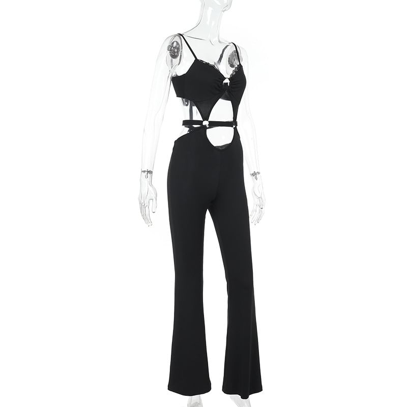 Femme Cradle - Spaghettibandjes Jumpsuit met Uitsnijdingen