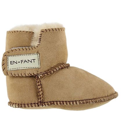 En Fant Lamm-Krabbelschuhe m. Für - Braun