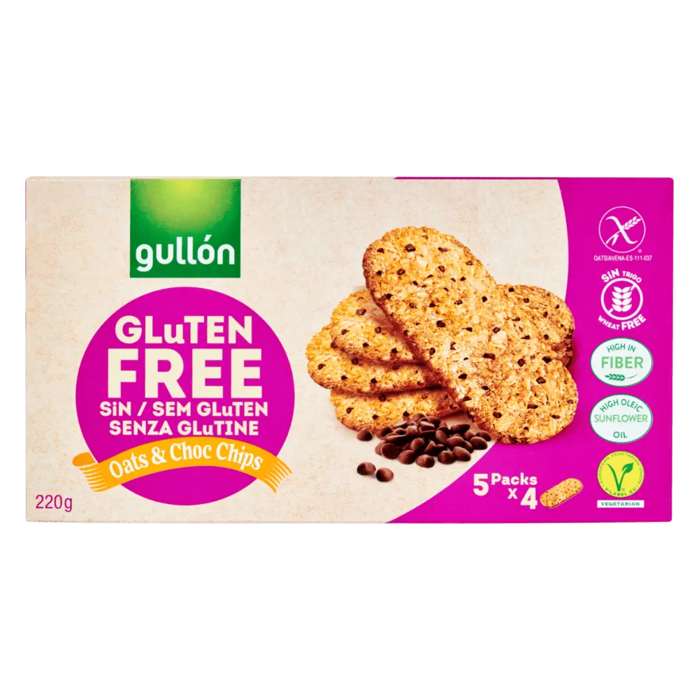 Gullón Glutenfri Havrekiks med Choko Chips - 220 g