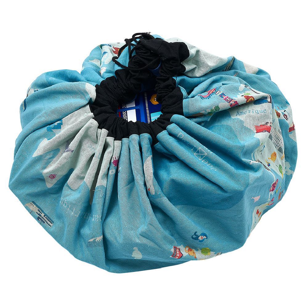 Tapis enfant 2 en 1 : tapis de jeu double face et sac de rangement