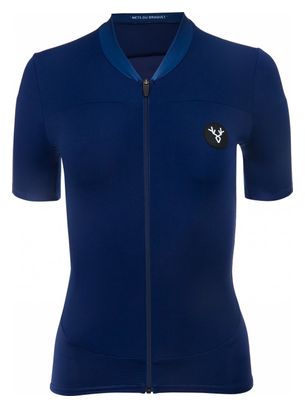 Maillot Manches Courtes Femme LeBram Allos Bleu Coupe Ajustée