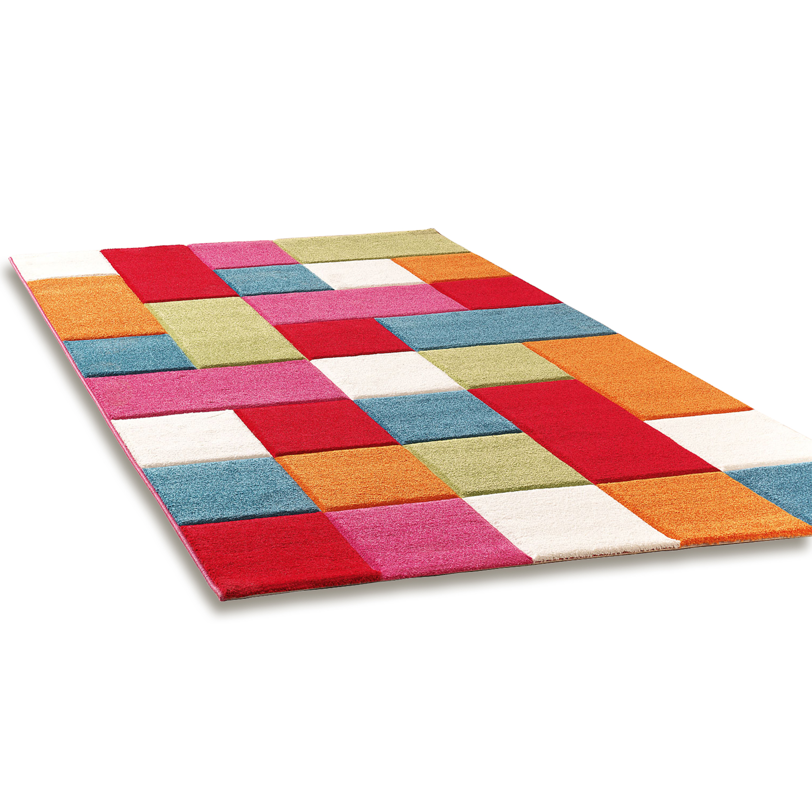 Teppich - bunt - Karomuster - 80x150 cm