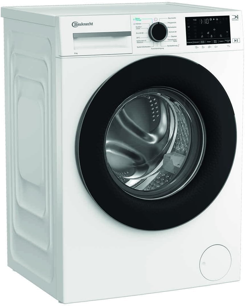 Bauknecht B W 8A10 BS Waschmaschine Frontlader/ 8kg/Steam Therapy/Adaptive Wash/ColdWash/Steam Technologie/HomeWhiz, White