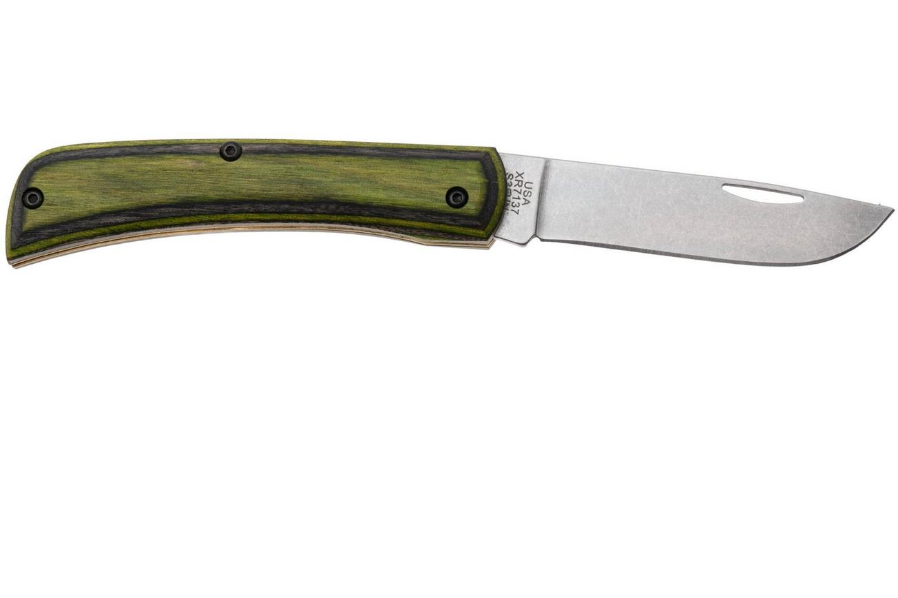 Case Sod Buster Jr Smooth Green/Black Dymalux Wood, 66383, XR7137 S35VN zakmes