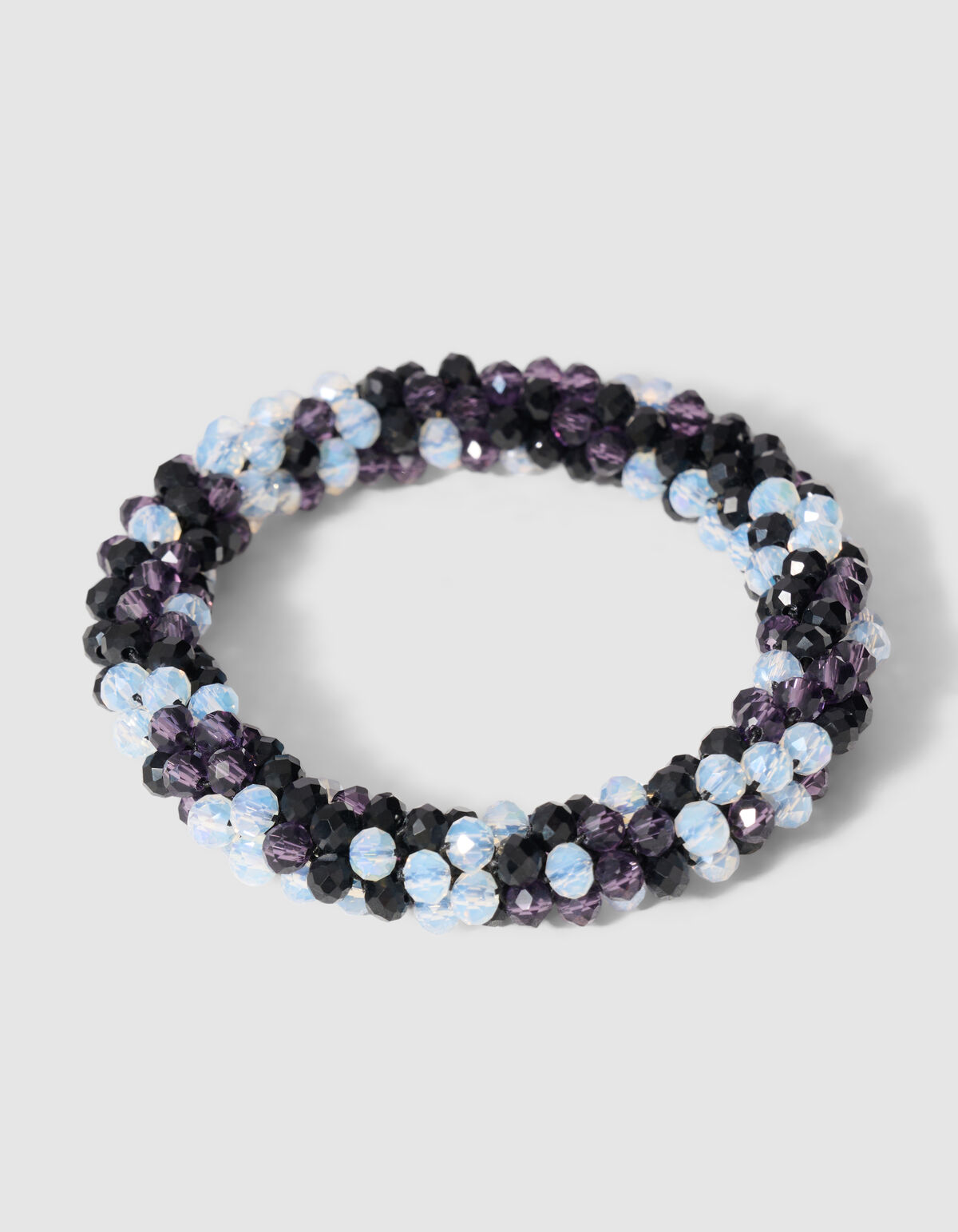 Beaded Armband Zwart/Blauw