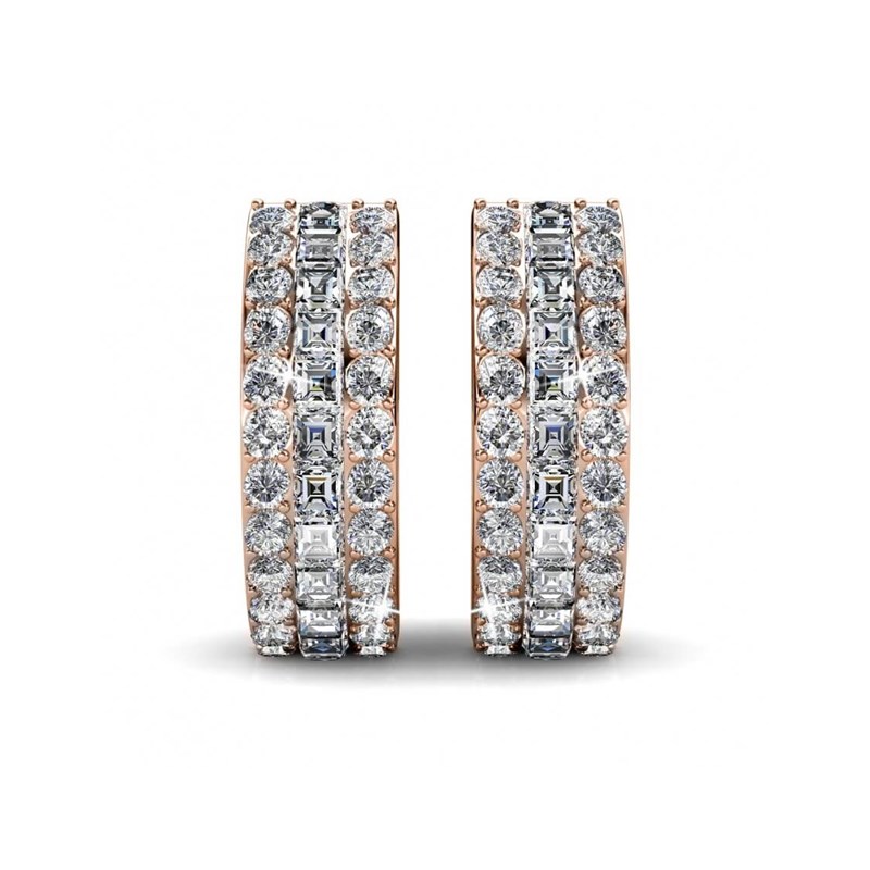 Boucles d'oreilles Olena - Or Rosé et Cristal
