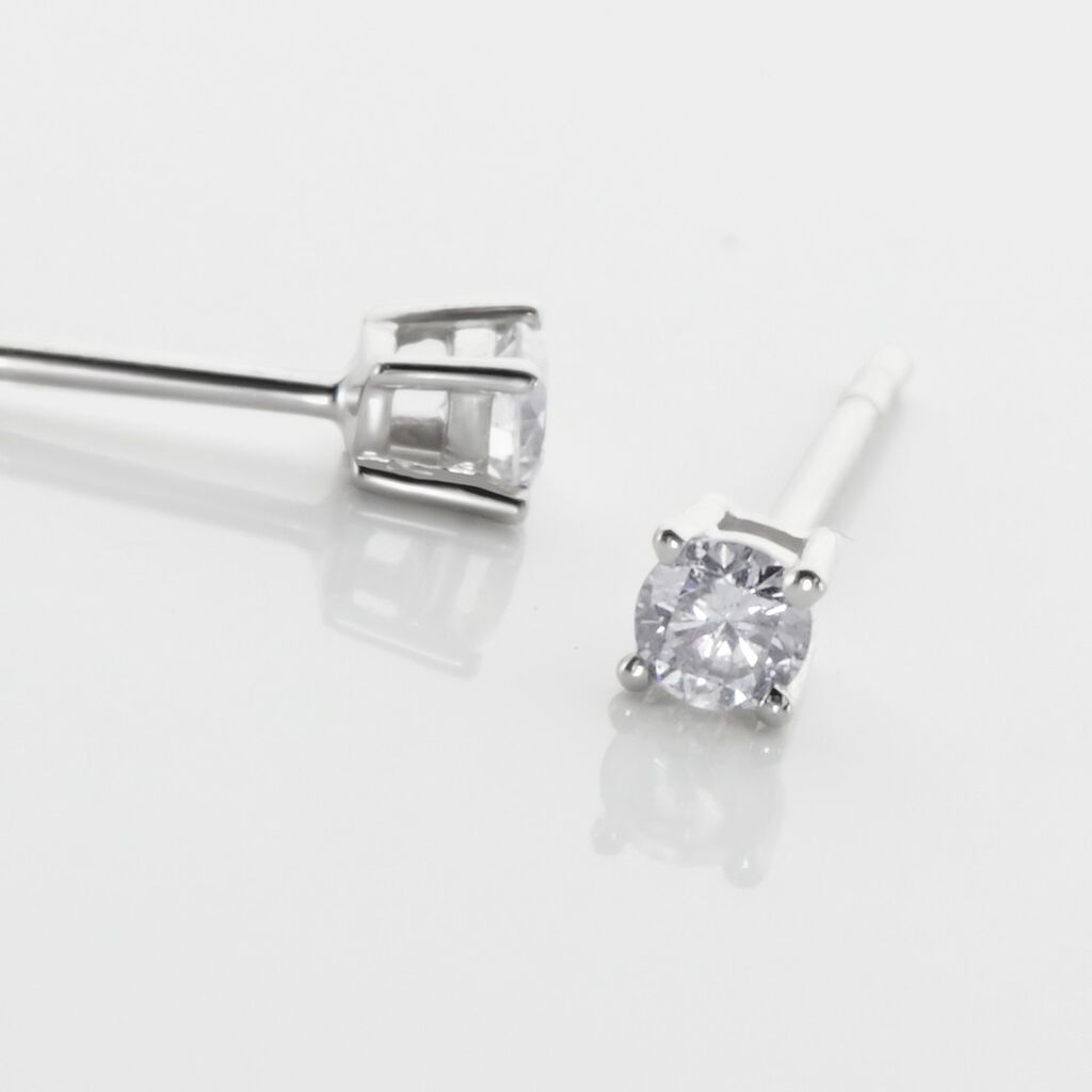 Boucles D'oreilles Puces Aphrodite Or Blanc Diamant