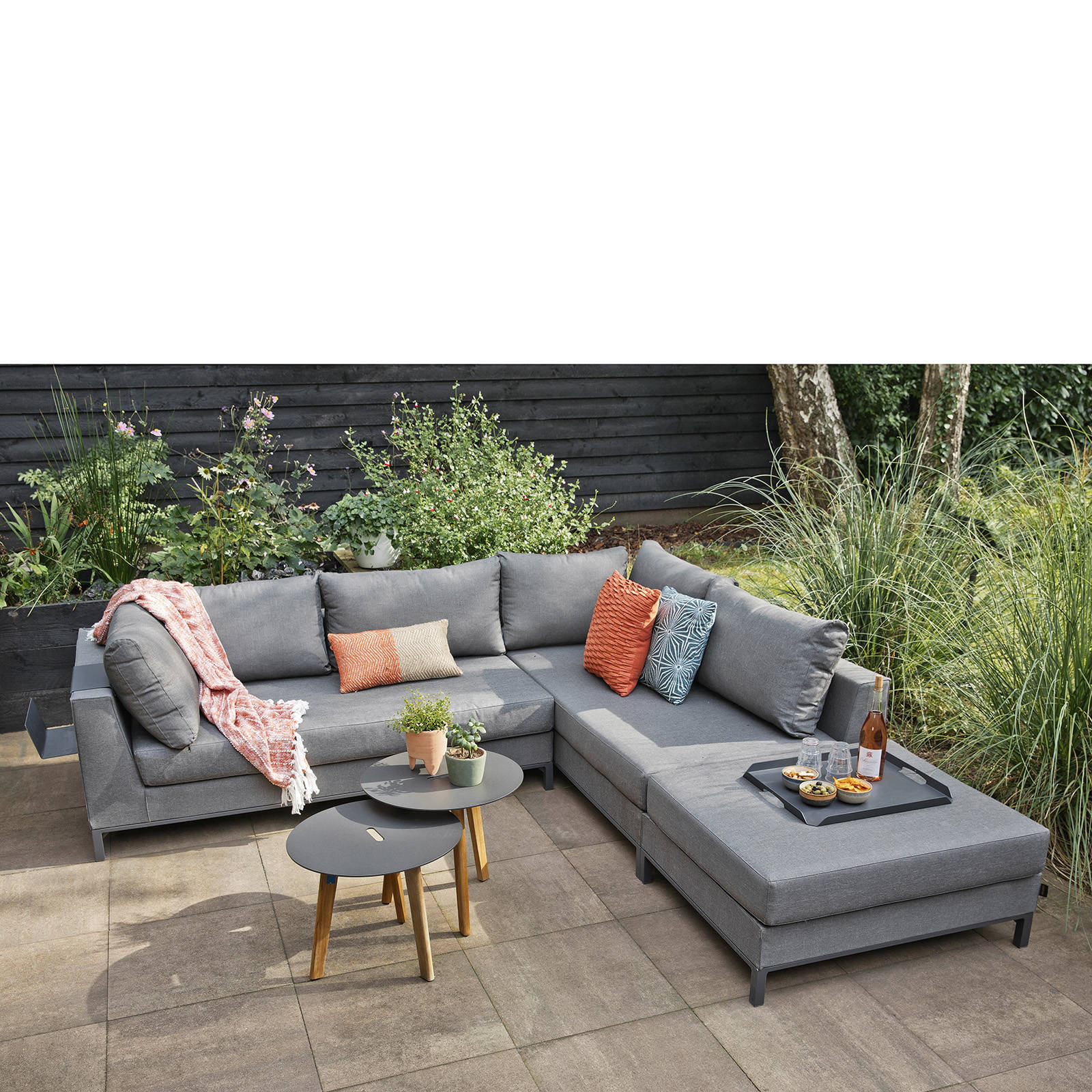 Exotan Exotan Loungeset Links Buiten Sicilië - Aluminium - Grijs - 60x262x246