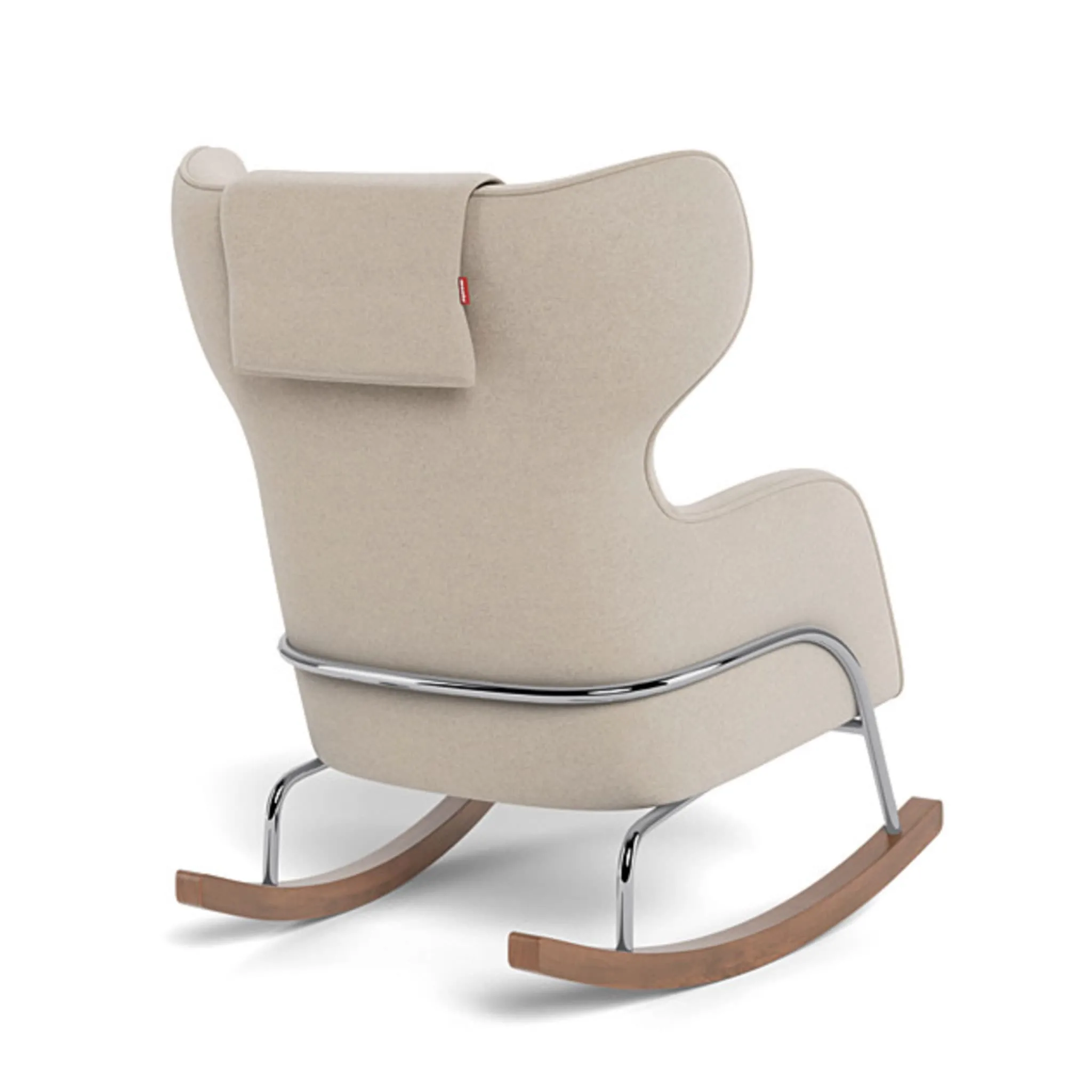 Monte Chaise Berçante Grand Jackson - Laine Oatmeal  Chrome