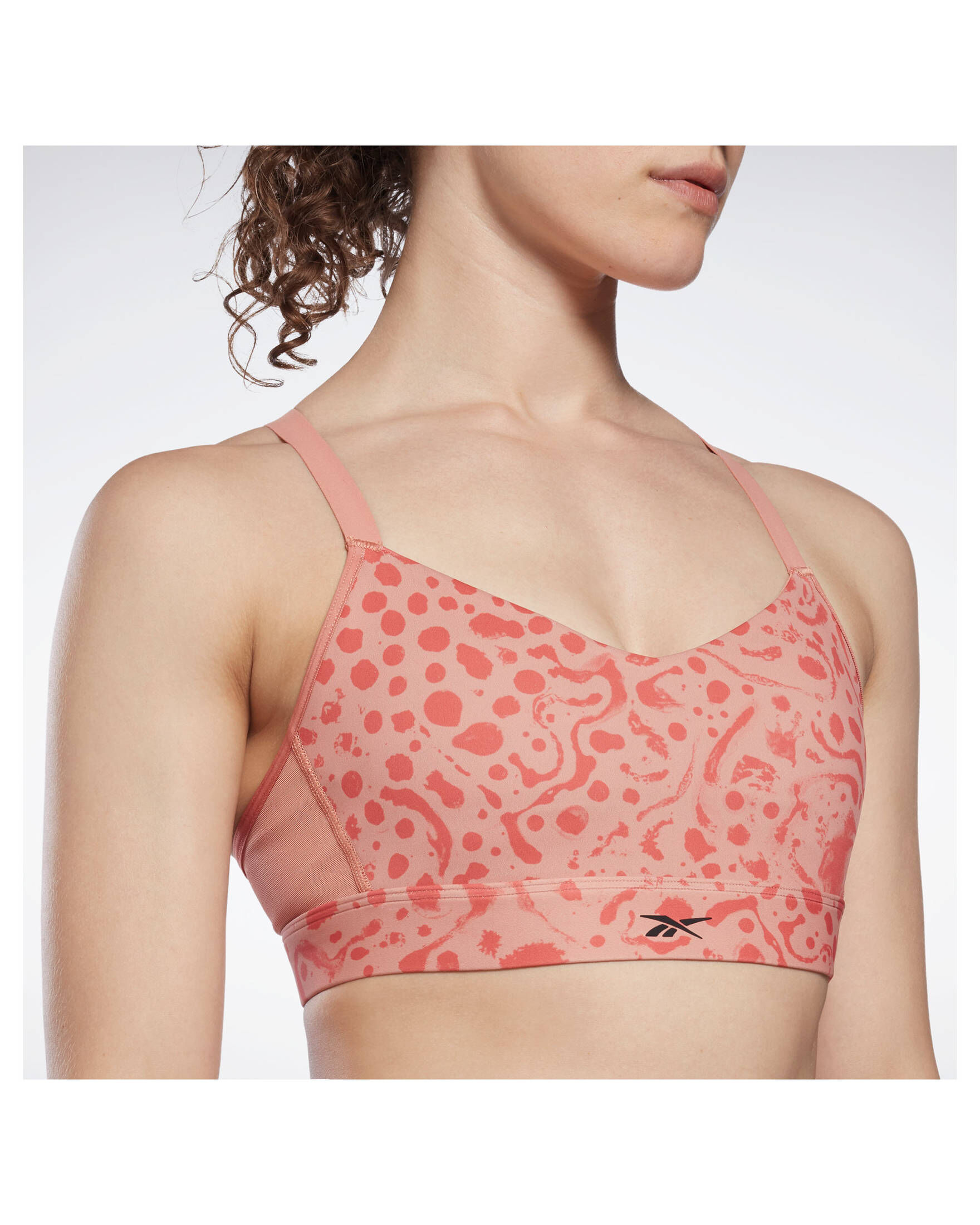 Reebok| Damen Sport-BH SR LUX STRAPPY BRA AOP MODERN SAFARI PRINT
