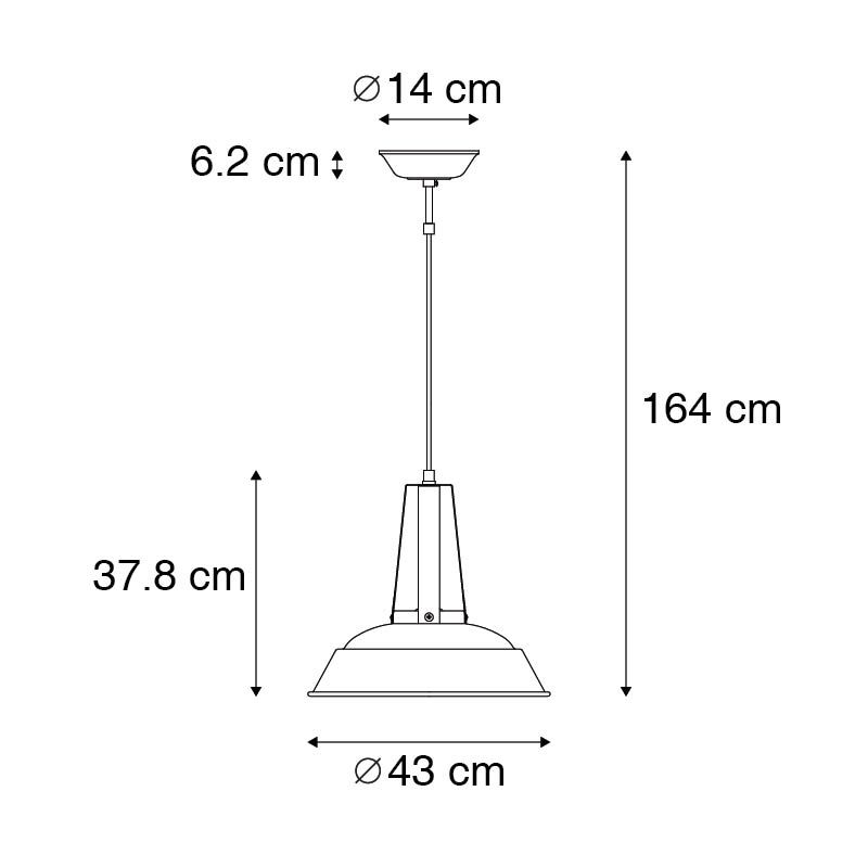 Vintage hanglamp blauw rond 43cm - Living