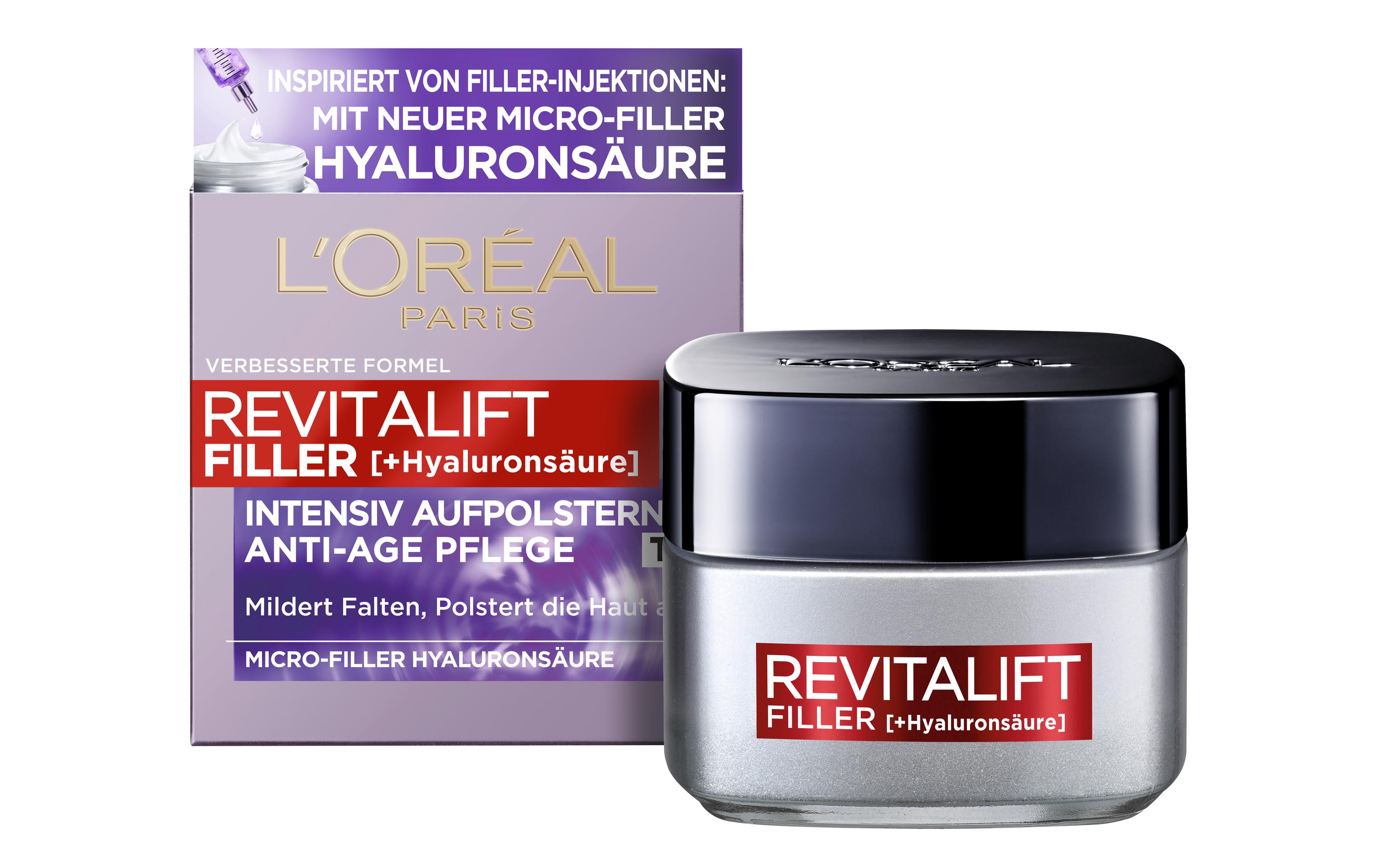 Tagescrème Revitalift Filler +Hyaluronsäure 50 mlIntensiv aufpolsternde Anti-Age Tagespflege