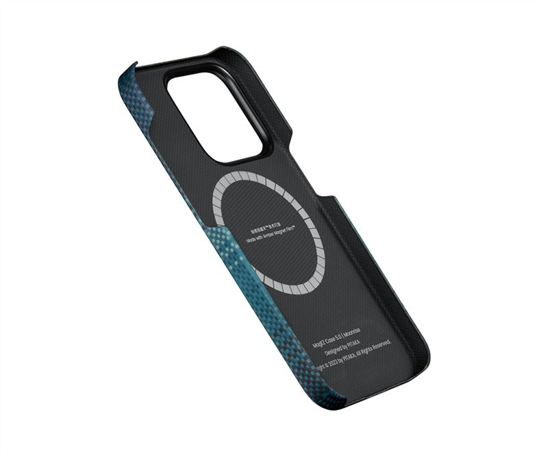 iPhone 15 Pro MagEZ 5 Fushion Weaving MagSafe Aramid Schutzhülle (KI1501MO) - Moonrise (Blau / Schwarz)