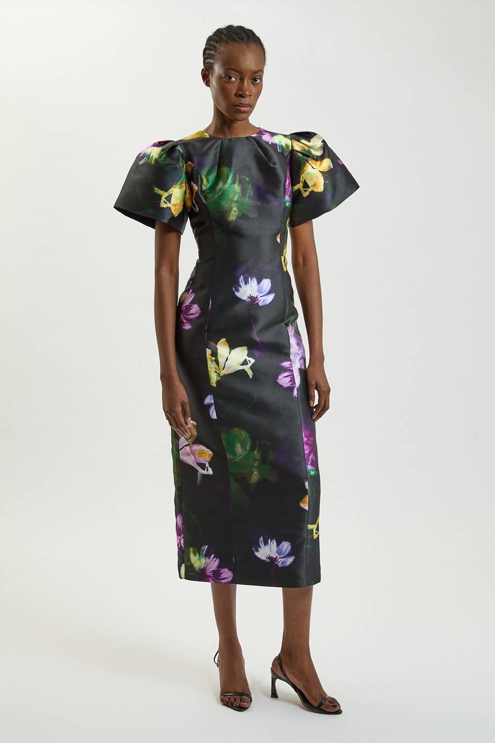 KarenMillen Robe Midi En Twill À Imprimé Fleuri Petite