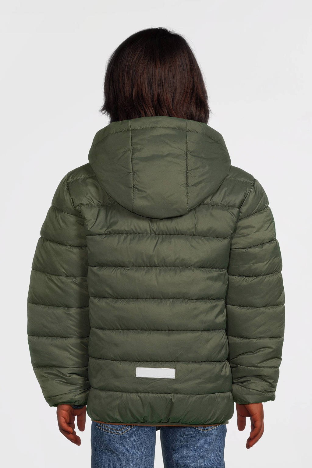 NAME IT gewatteerde winterjas NKMMONAY groen