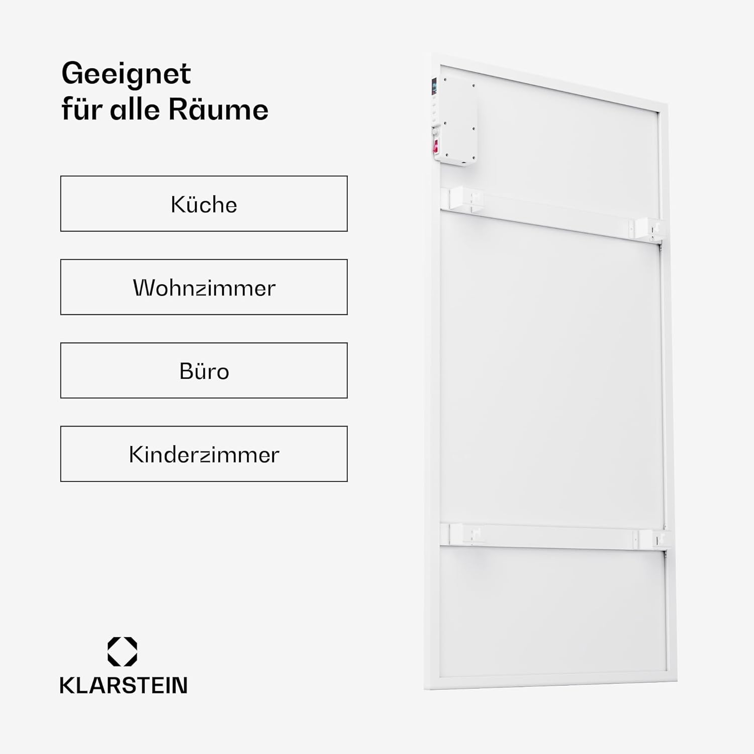 Klarstein Infrarotheizung mit Thermostat, 770W Elektroheizung, Smart Home Infrarotheizung zur Wandmontage, IR mit App-Steuerung & Erkennung Offener Fenster, Effizienter Feuchtraum Heizkörper CO2-Frei