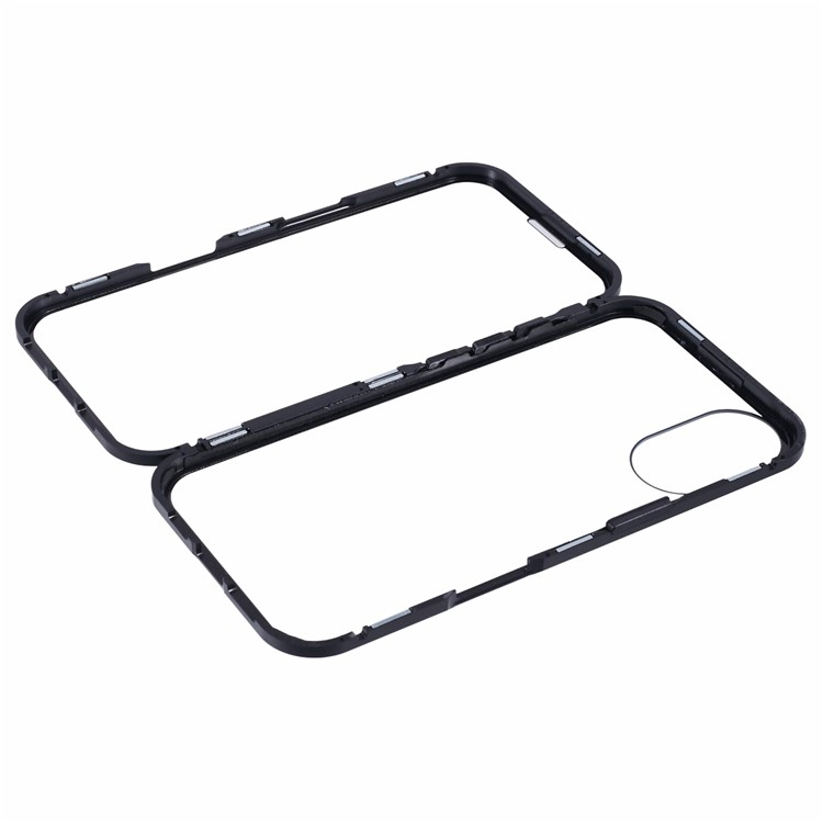iPhone 16 Magnetische Alu Schutzhülle mit Panzer Glas Backcover   Displayschutz (Magnet-Technologie) - Schwarz