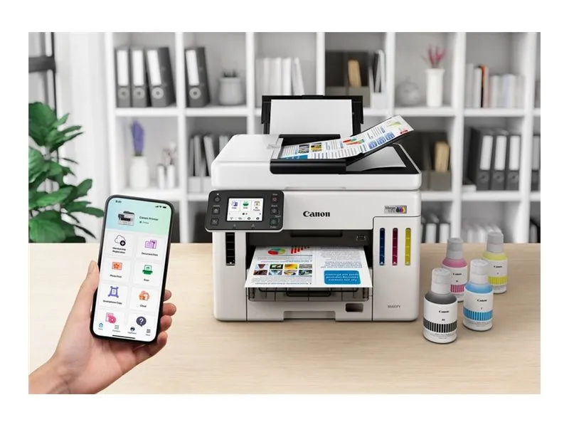 Canon MAXIFY GX7150 MegaTank - Multifunktionsprinter - farve - blækprinter - CISS - Legal (216 x 356 mm), A4 (210 x 297 mm) (original) - A4/Legal (medie) - op til 24 ipm (udskriver) - 600 ark - 33.6 Kbps - USB 2.0, Wi-Fi(n), LAN