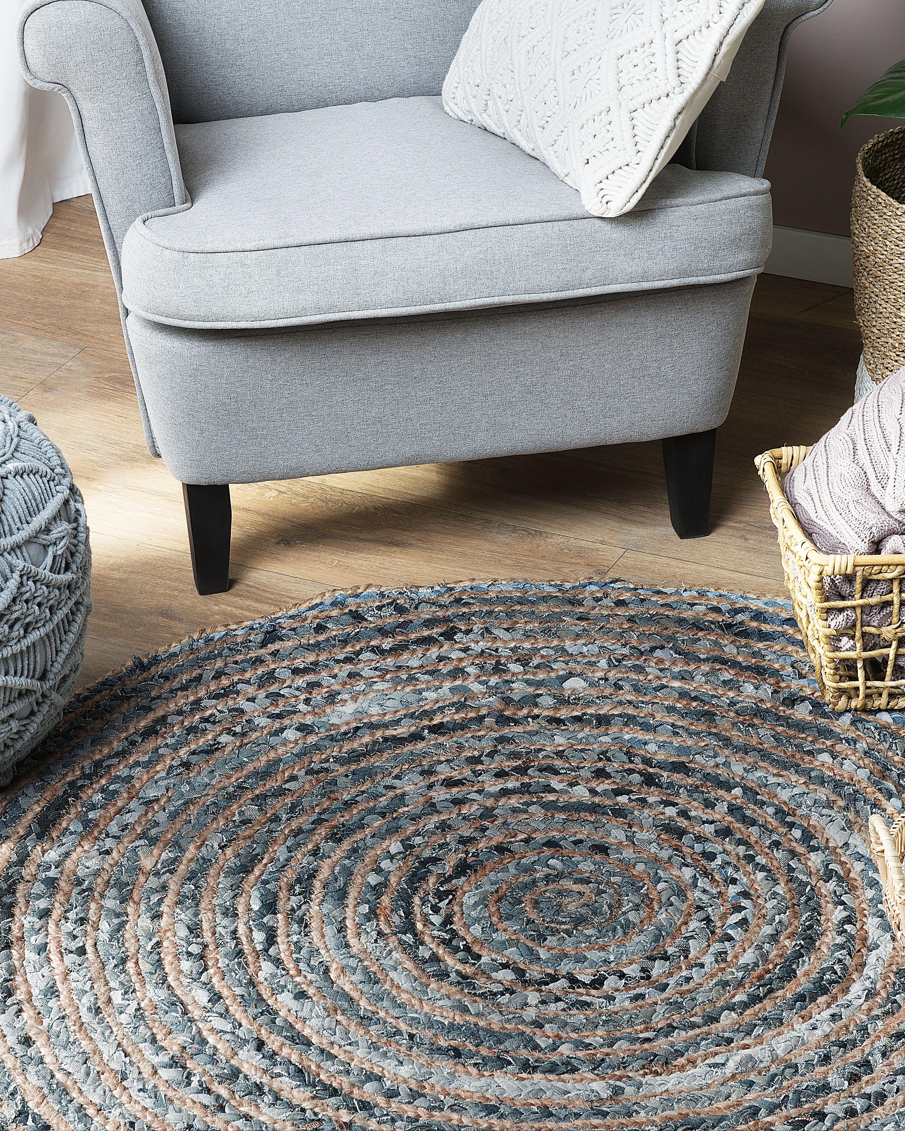 Vloerkleed MASLAK Grijs ø 120 cm Jute