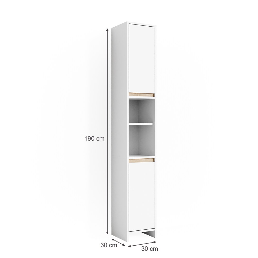 VICCO Badschrank EMMA Weiß Sonoma Eiche Badezimmerschrank Hochschrank Badregal
