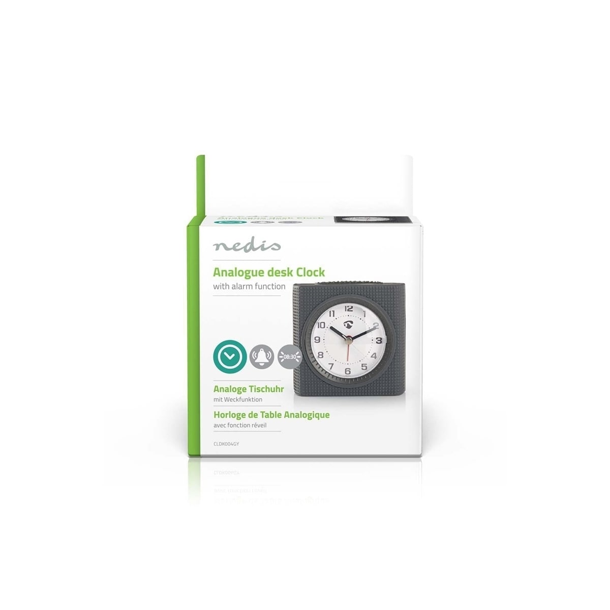 Nedis Analog Desk Alarm Clock | slumrefunksjon | Bakgrunnsbelysning | Grå / Hvit