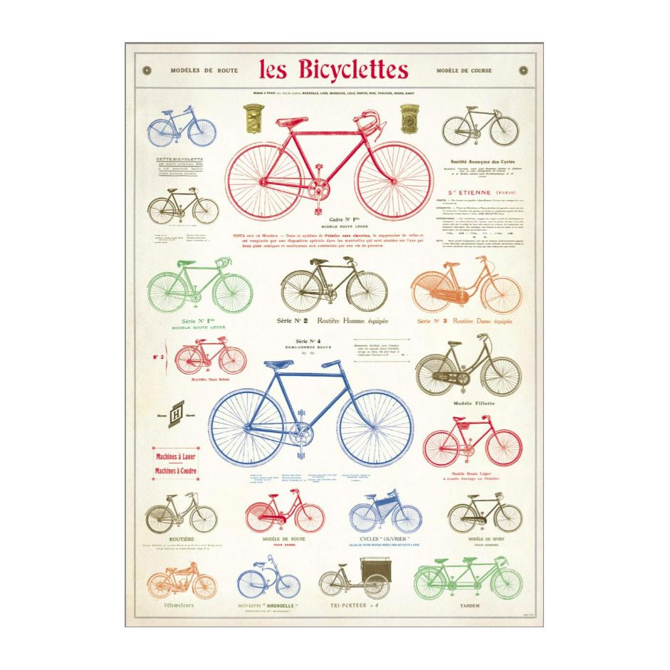 Affiche rétro Bicyclettes Letterbox