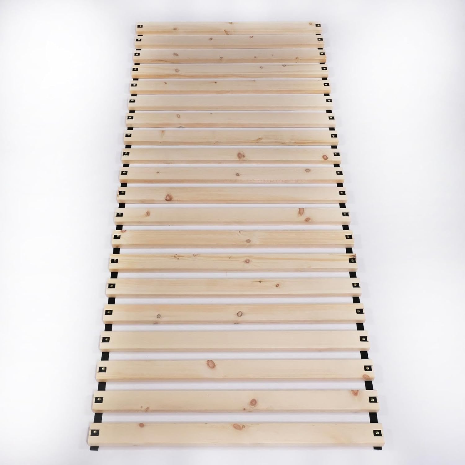 TUGA - Holztech metallfreier Rollrost Lattenrost Naturholz bis 300kg Flächenlast (Gurtband montiert, 140 x 200)