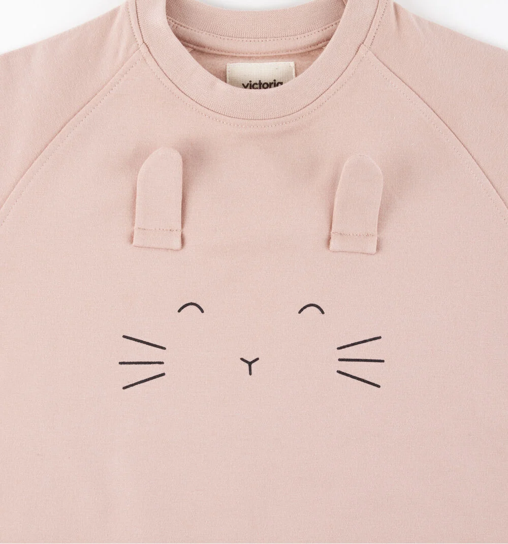 SWEAT COTON ANIMAUX Sweat-shirt en coton pour enfants ROSA