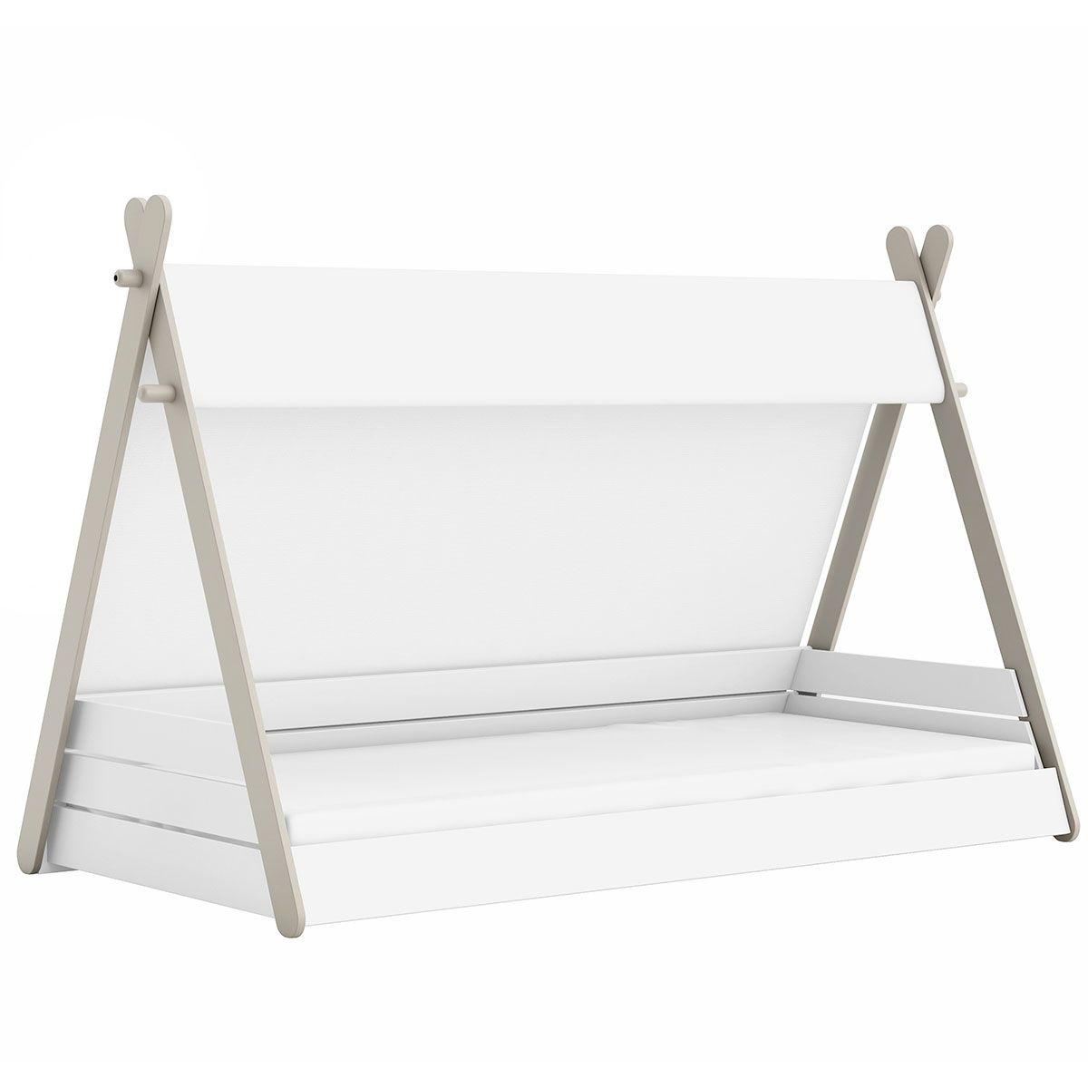 TOTEM LIT 90X200CM BLANC PERLE TAUPE