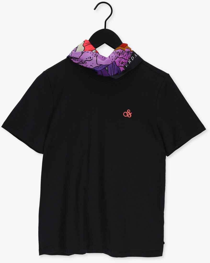 SCOTCH & SODA zwarte scotch & soda t-shirt regular-fit organic cotton t-shirt with detachable bandana