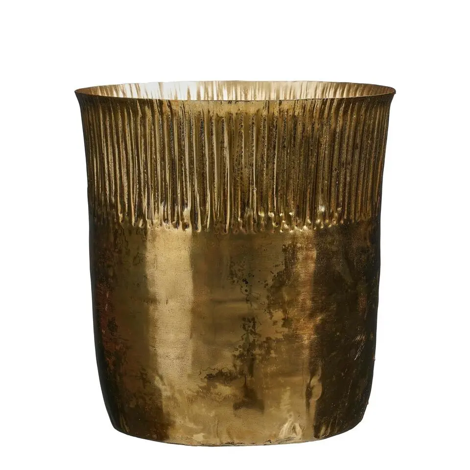 Mica Decorations Xavier Plantenpot - H26 x Ø25 cm - IJzer - Goud