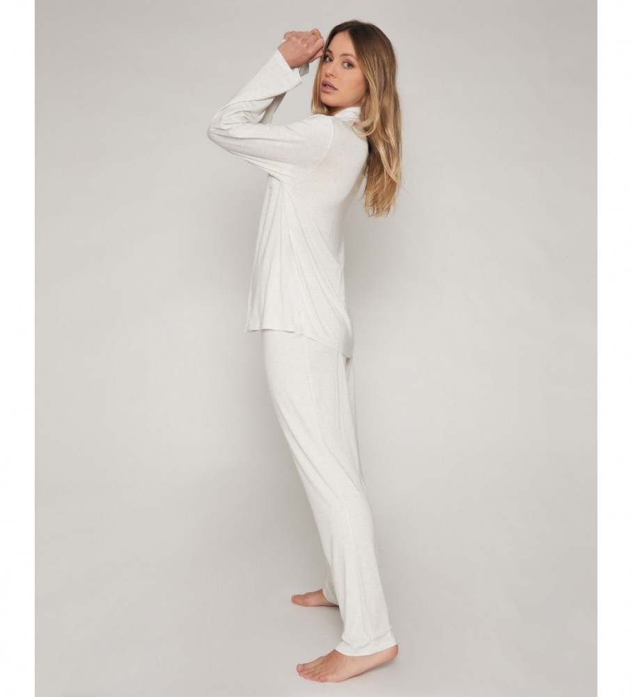 Pijama de Noite em Renda Admas em Cru