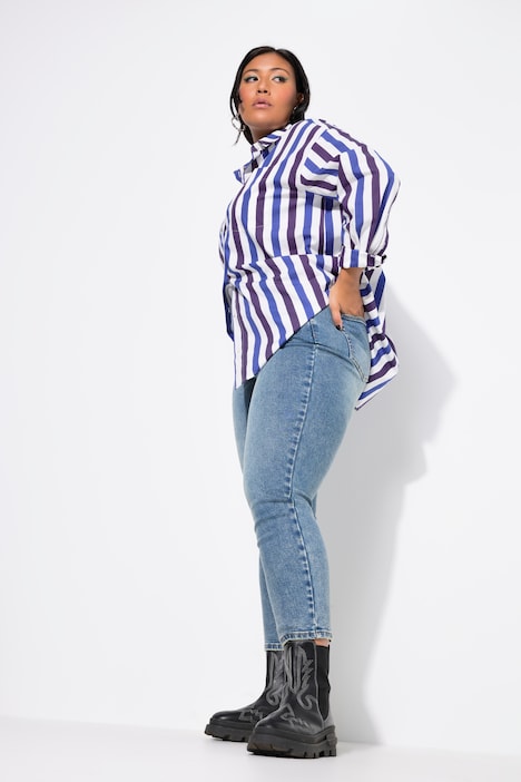 Mom-Jeans, wide Legs, 5-Pocket, Elastikbund